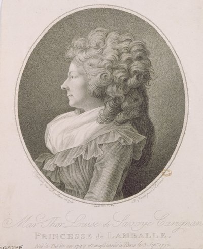 Marie Therese Louise de Savoie-Carignan (1749-92) Princess of Lamballe by Henri Pierre Danloux